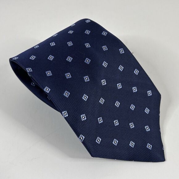 Brooks Brothers Stain Resistant 100% Silk Necktie Tie Blue Floral 3 3/4 x 59 1/2 - Picture 1 of 3